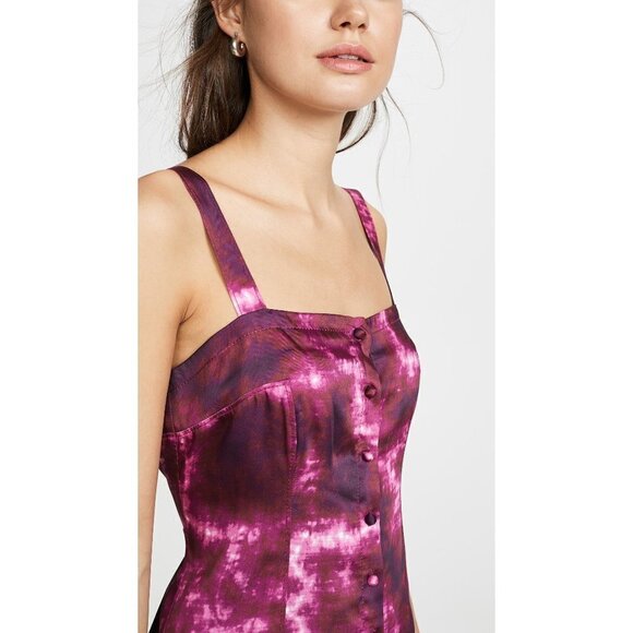 💕CINQ A SEPT💕 Tie Dye Alexa Satin Midi Dress - Picture 10 of 16